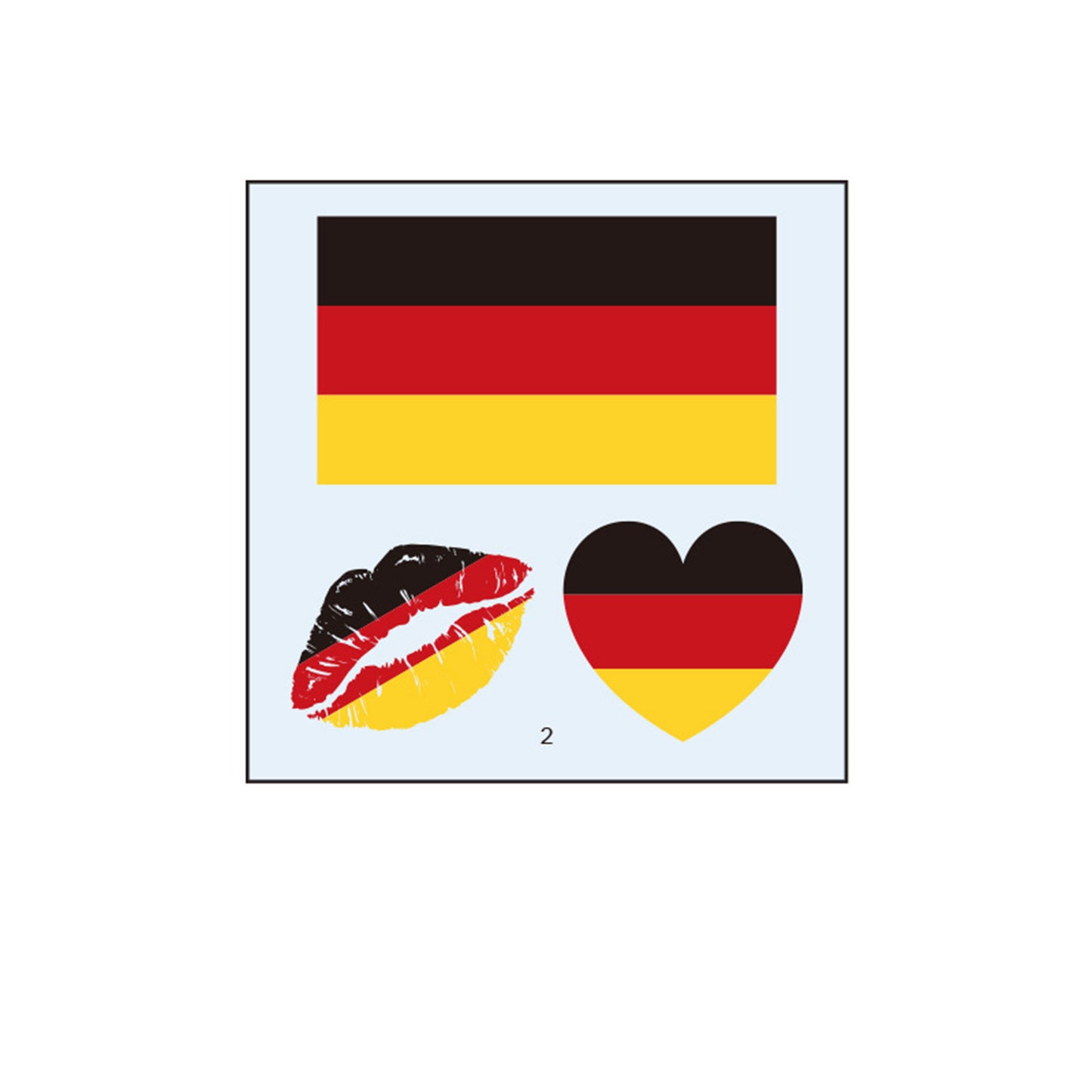 50PCS Premium National Flag Temporary Tattoos | 60x60mm Waterproof Fan Face Stickers