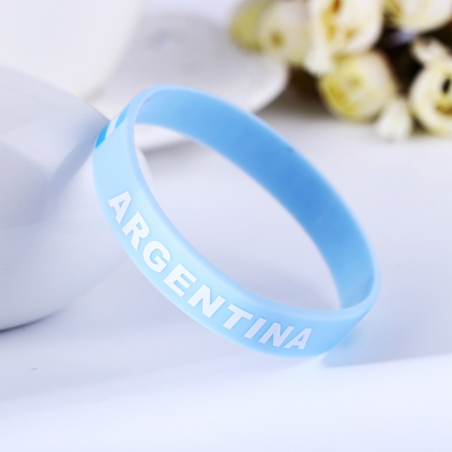 National Flag Silicone Wristband | Premium Embossed Team Colors Bracelet