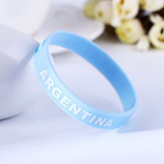 National Flag Silicone Wristband | Premium Embossed Team Colors Bracelet
