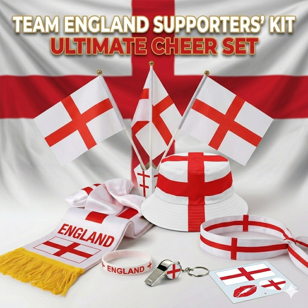 Team England Victory Fan Set – 20-Piece Premium "Three Lions" Supporters' Mega Bundle