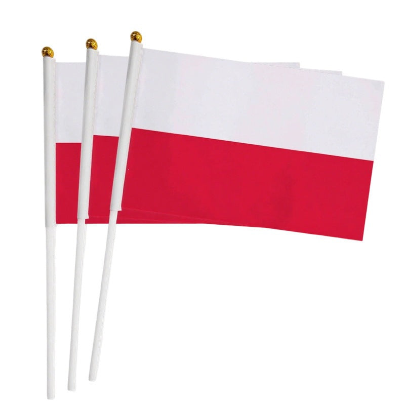 Handheld National Flag with Stick | Small Cheering Banner for Football Fans & World Cup Support (14x21cm)